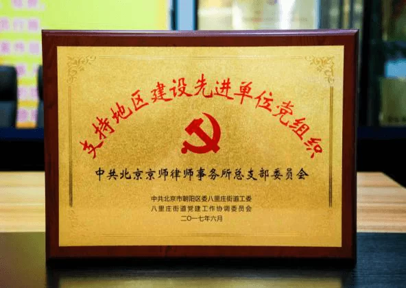支持地区建设先进单位党组织